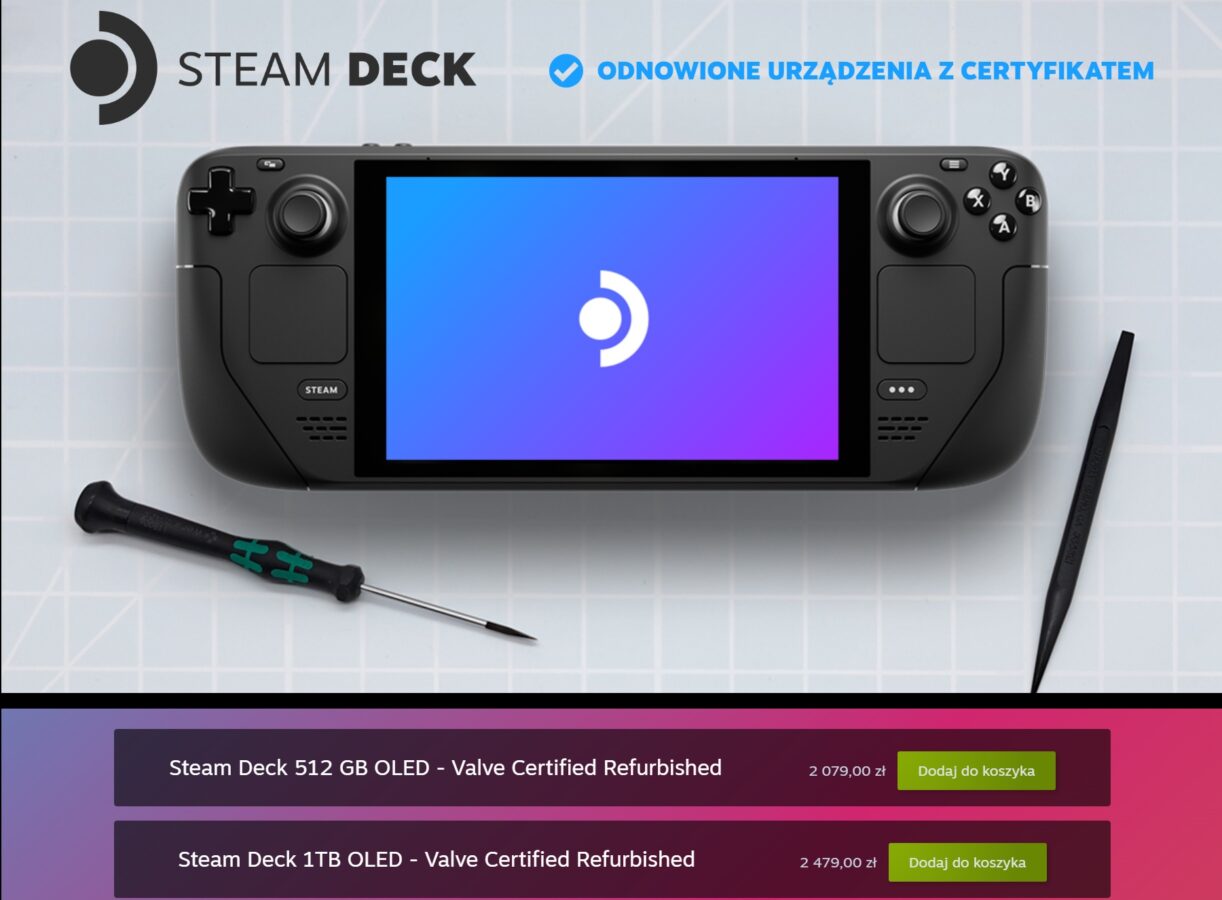 odnowiony steam deck oled grafika