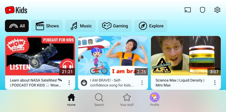 Przewijanie w aplikacji YouTube Kids będzie możliwe w pionie i w poziomie