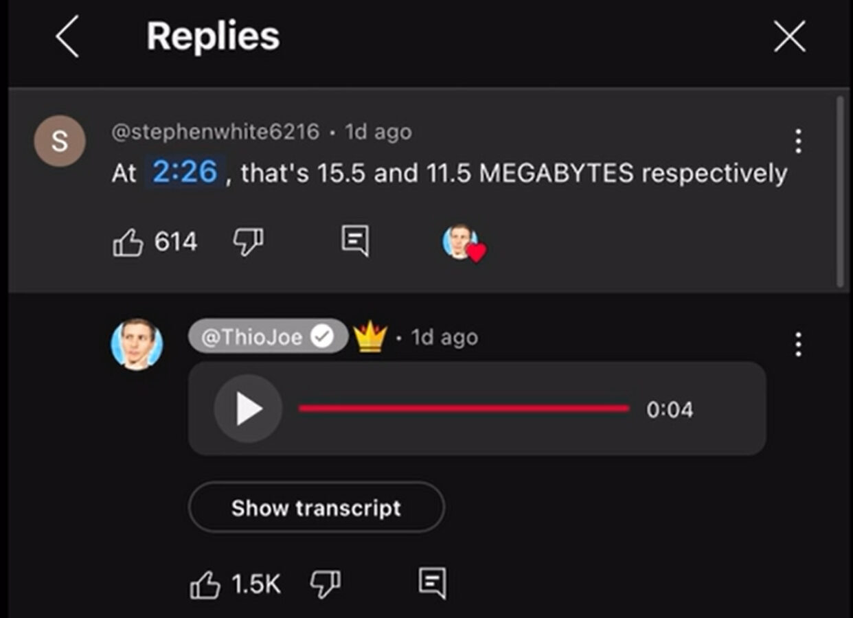 YouTube komentarz głosowy