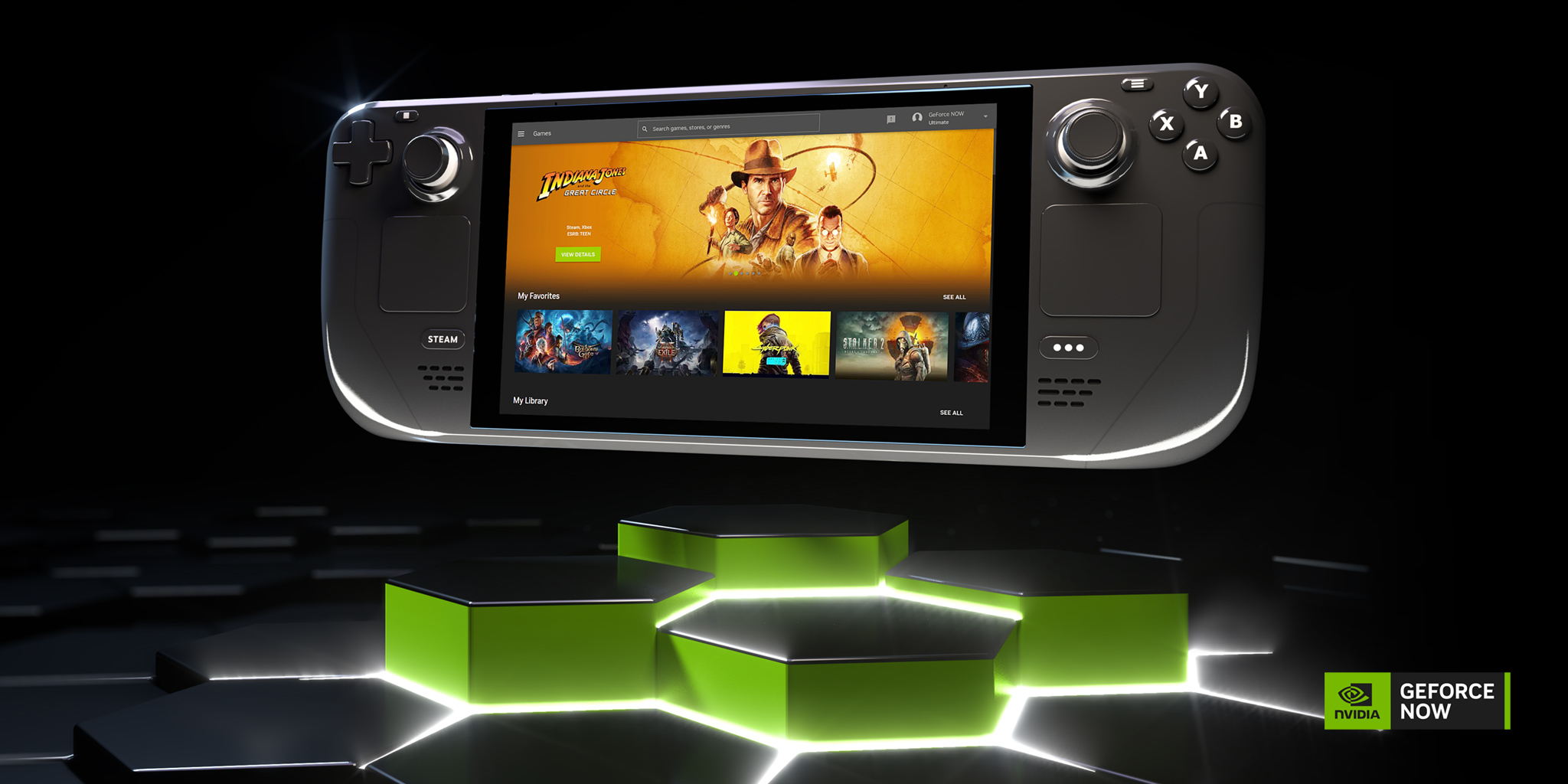GeForce Now na Steam Decku grafika