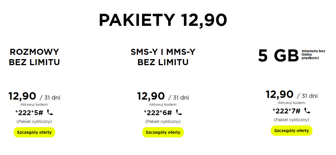 a2mobile pakiety 12,90