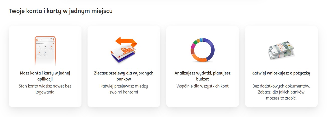 Korzyści z usługi dodawania kart z innych banków w aplikacji Moje ING