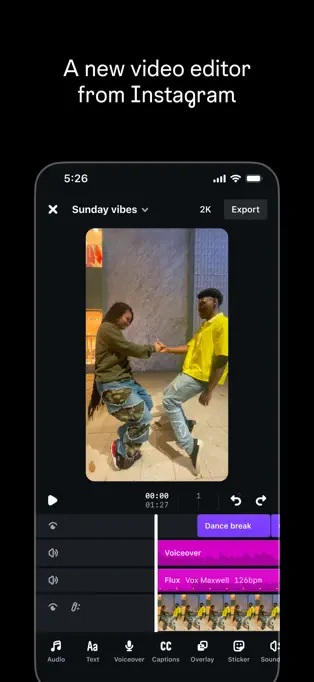 Aplikacja Edits twórców Instagrama, narzędzie do edycji wideo
