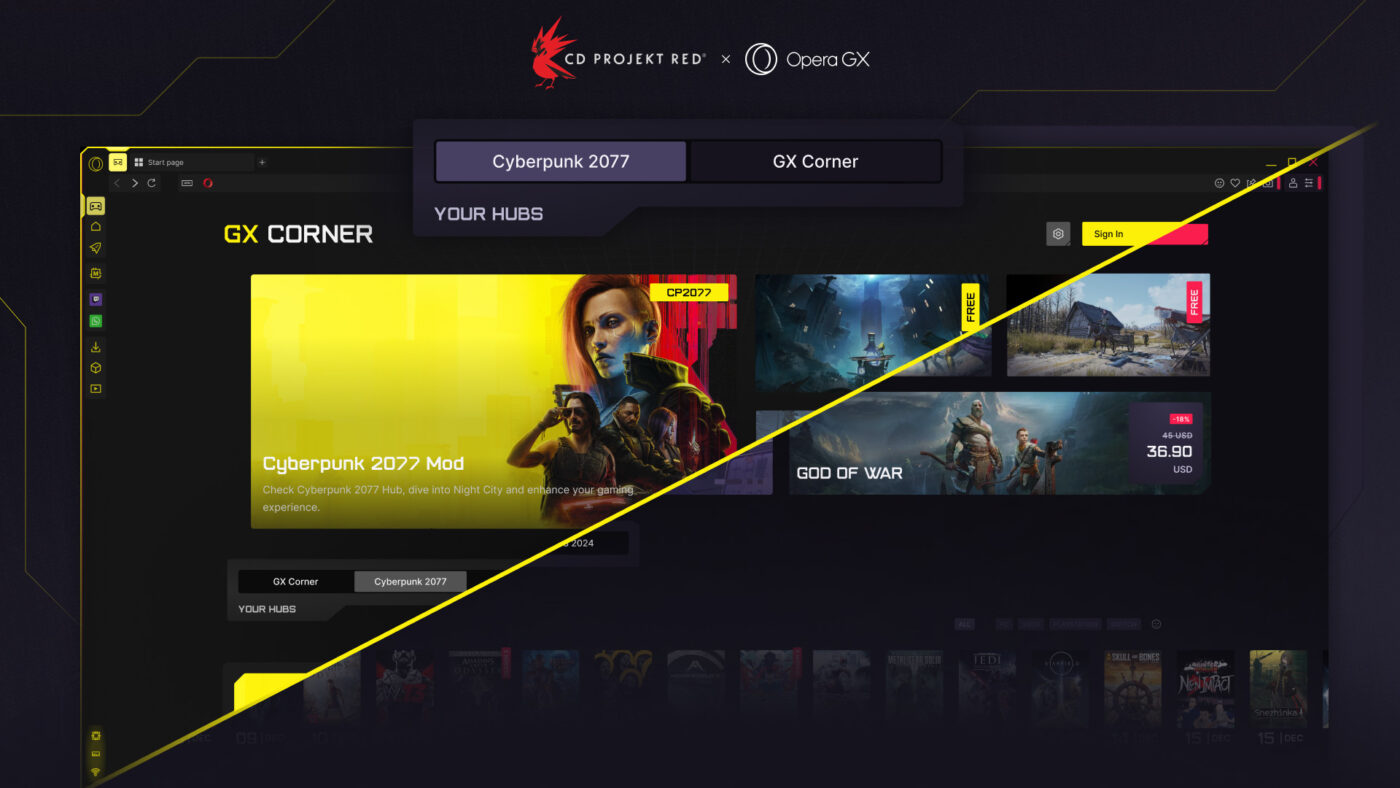 Opera GX Cyberpunk 2077 Hub