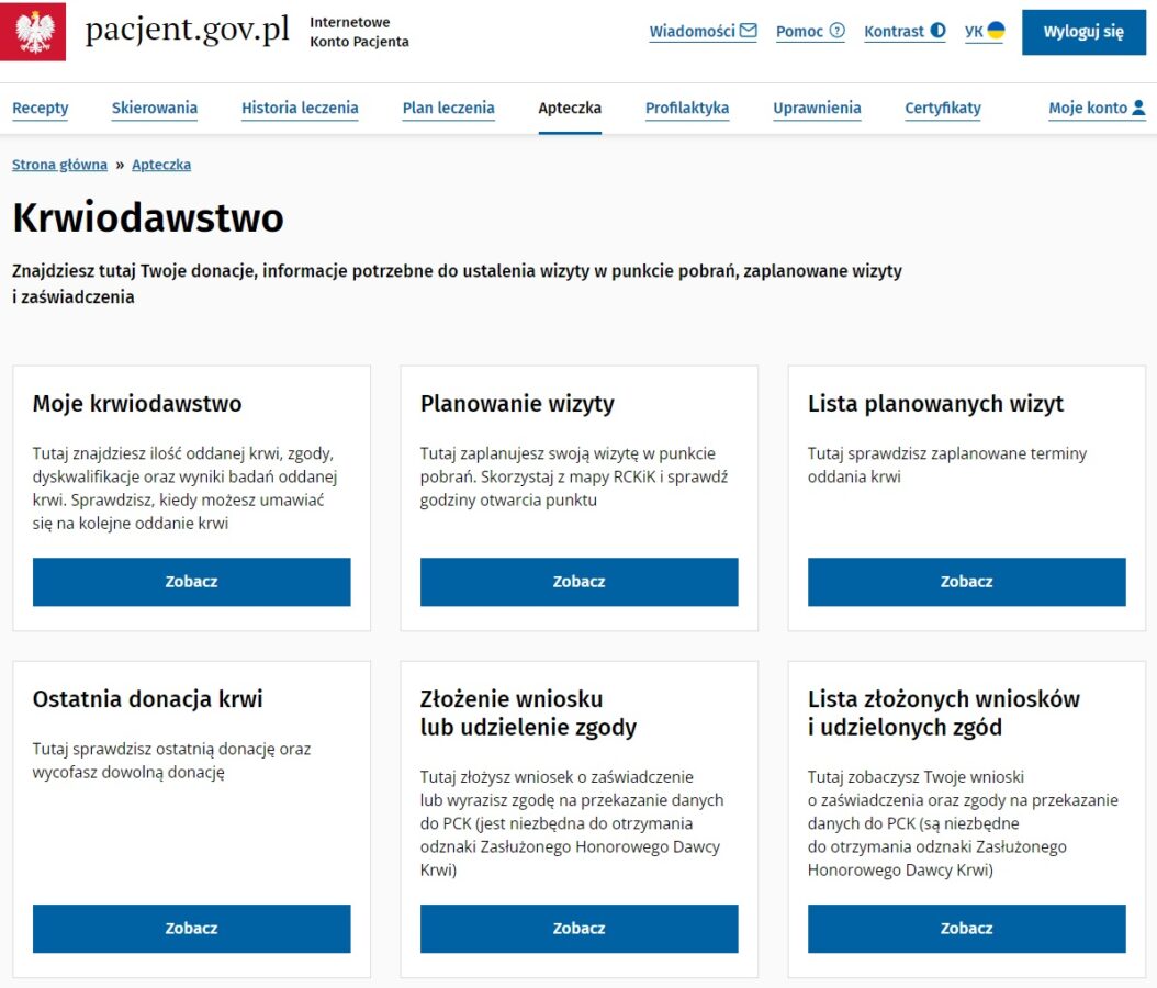 pacjent.gov.pl krwiodawstwo fot. tabletowo.pl
