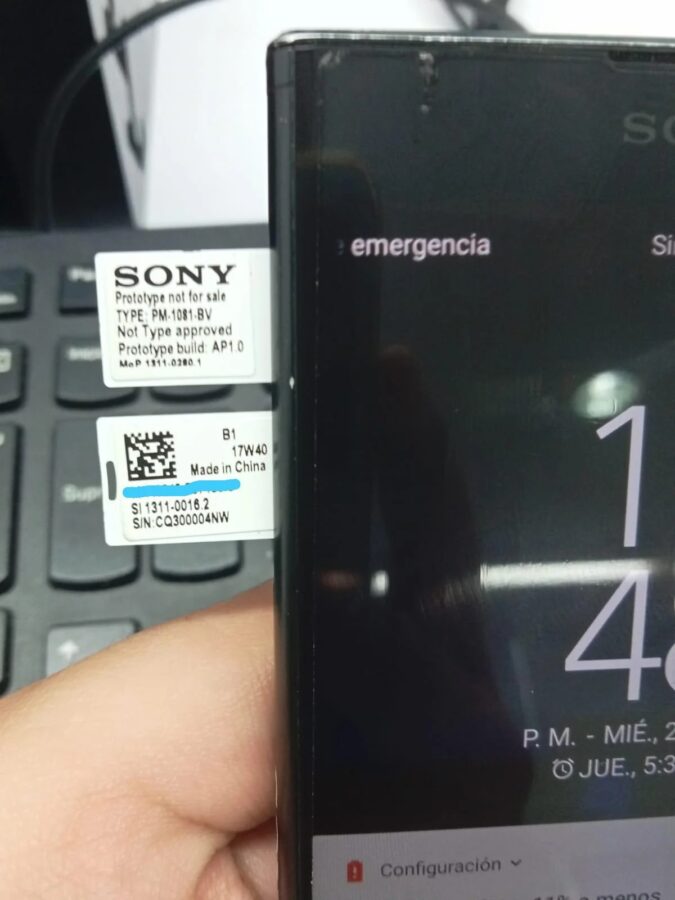 smartfon sony xperia xa2 prototype