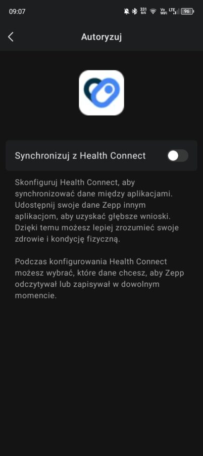 Jak zintegrować aplikację Zepp Health (Amazfit) z Google Health Connect?