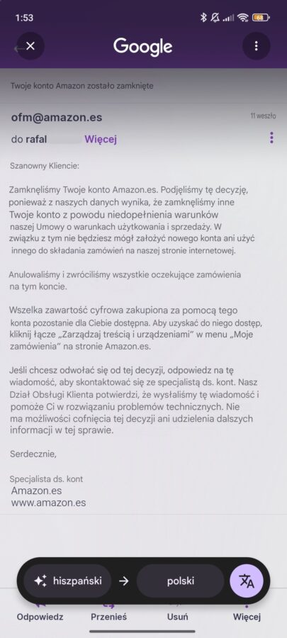 amazon sprawa pana rafała