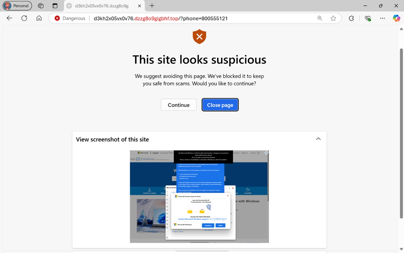 Microsoft Edge bloker Scareware