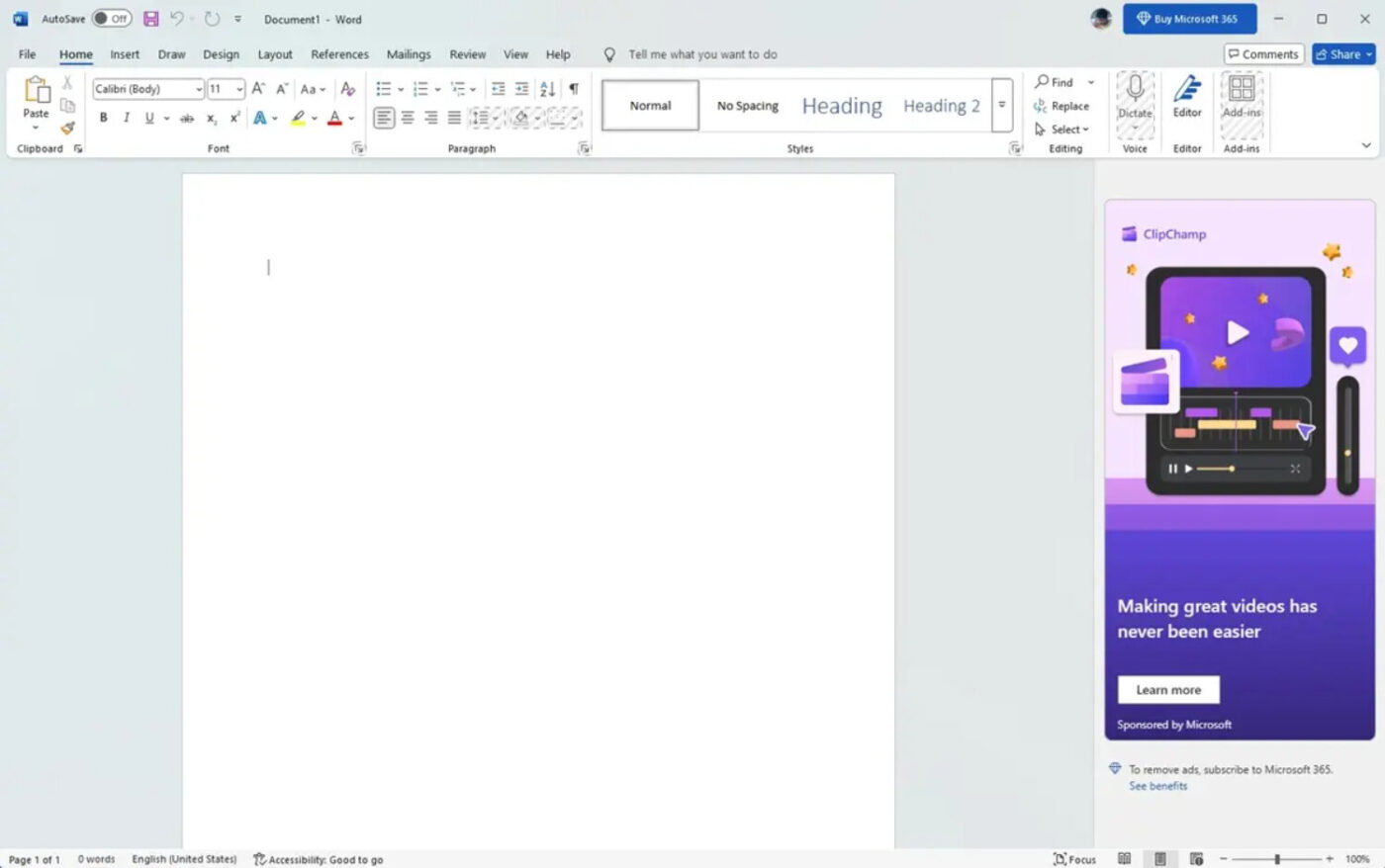 Microsoft Word za darmo reklama