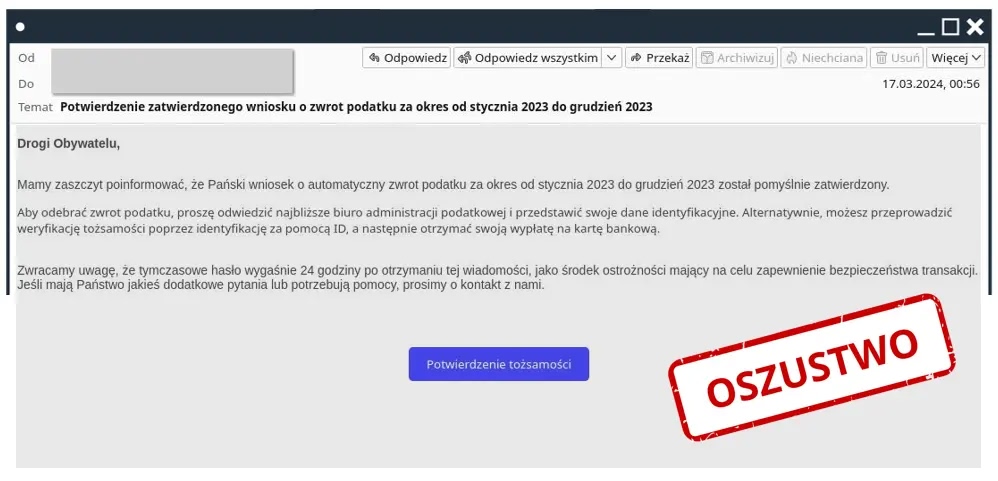 oszustwa na zwrot podatku poradnik nask