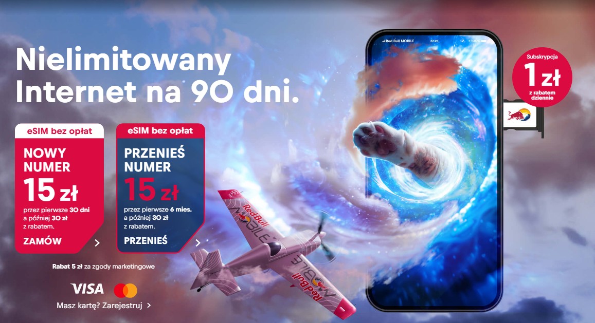 Nowa oferta subskrypcyjna z nielimitowanym internetem przez 3 miesiące w Red Bull Mobile
