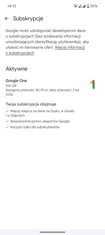 sklep google play wykaz korzyści z subskrypcji w aplikacjach fot. tabletowo.pl