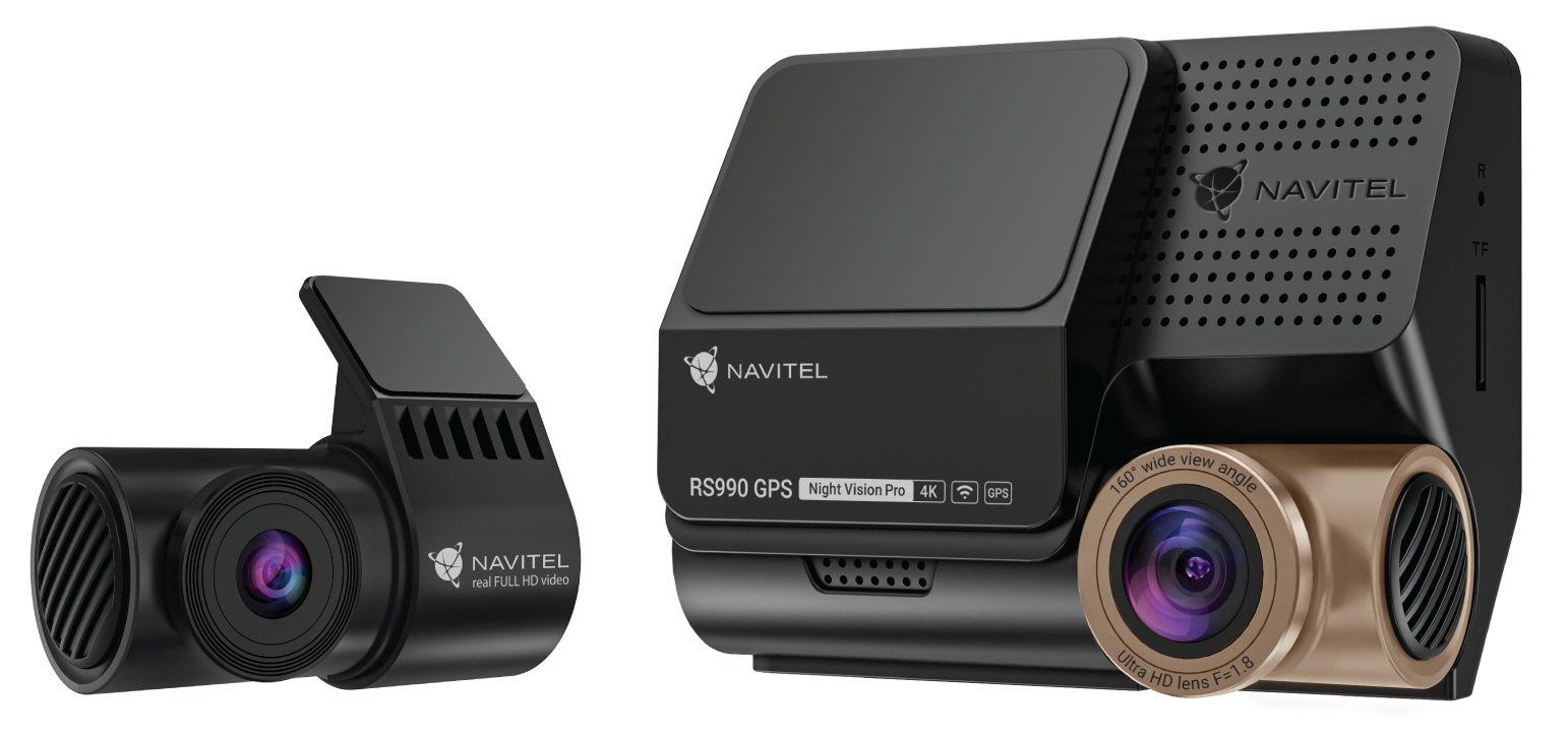 Wideorejestrator przód-tył, kamera samochodowa Navitel RS990 GPS