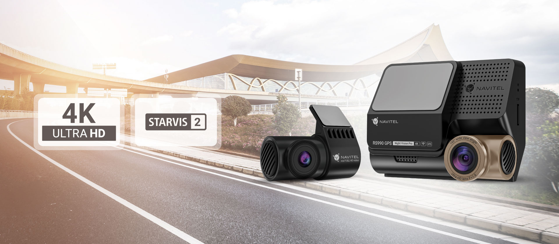 Wideorejestrator przód-tył, kamera samochodowa Navitel RS990 GPS