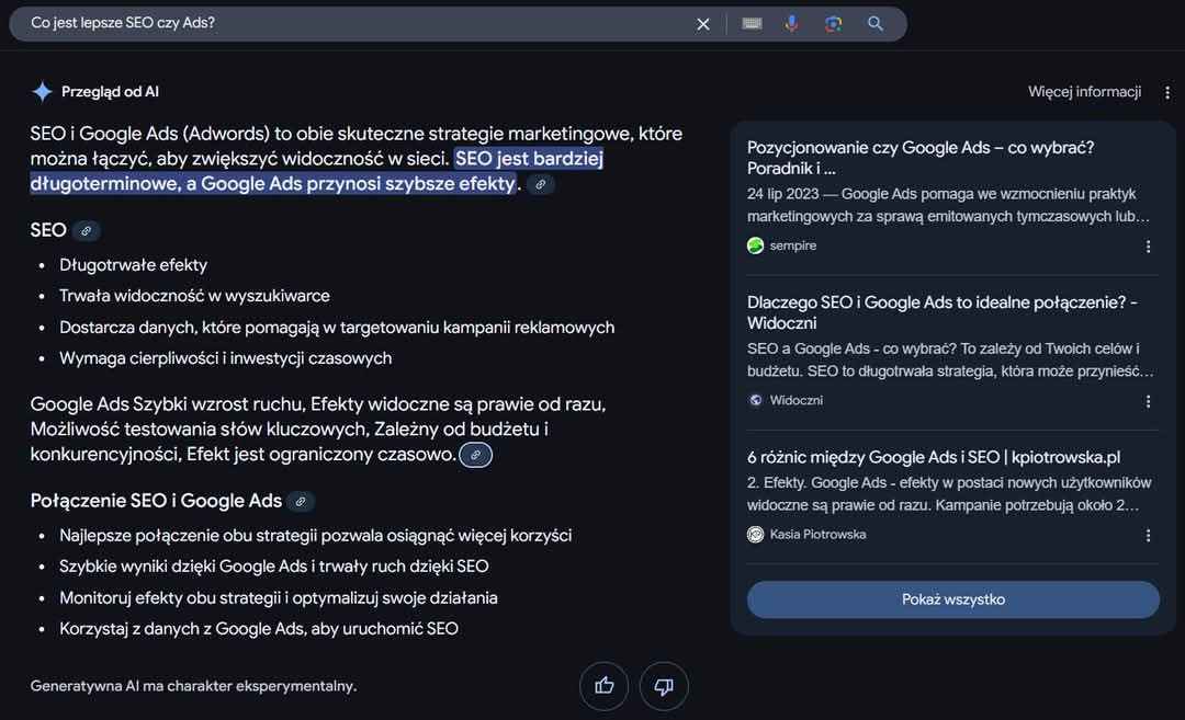 AI Overviews w Polsce