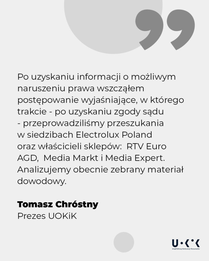 UOKiK zmowa Electrolux