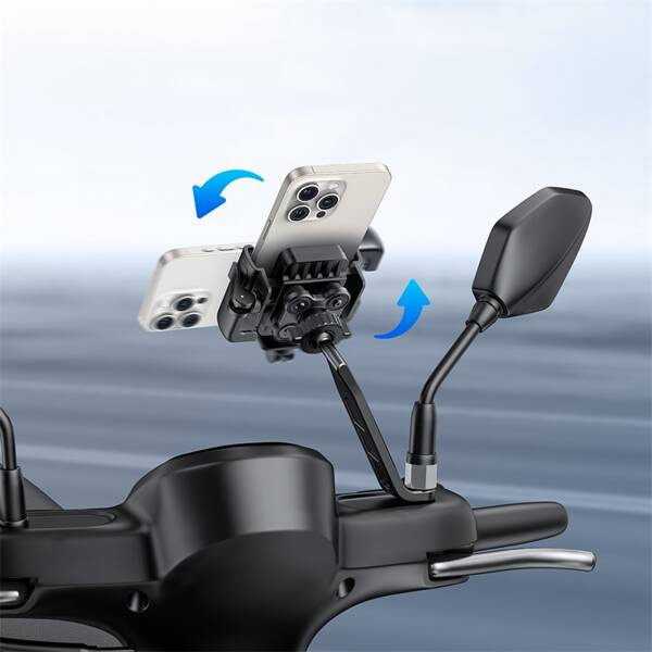 Uchwyt rowerowy Bike Phone Mount Rearview Mirror Version Cluster Black