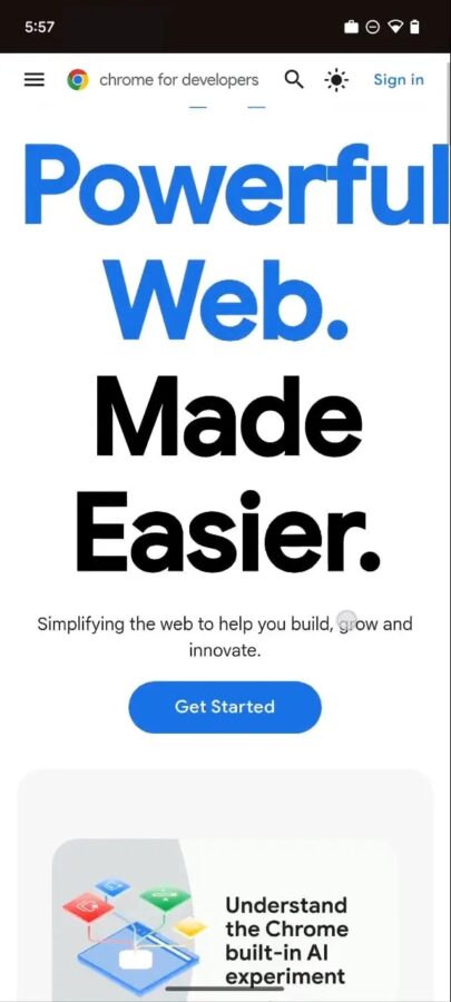 Google Chrome edge to edge