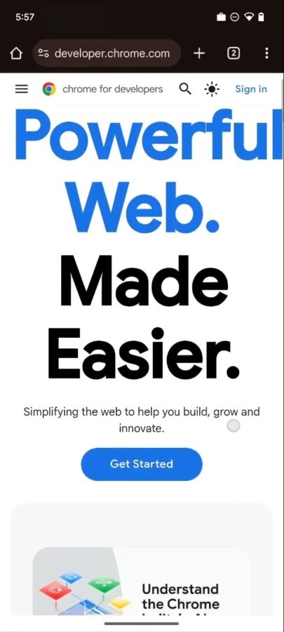 Google Chrome edge to edge