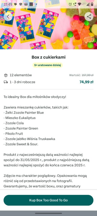 ratowanie jedzenia box too good to go