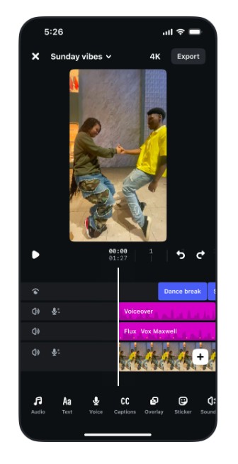 Aplikacja Edits stworzona przez Instagrama, alternatywa CapCut
