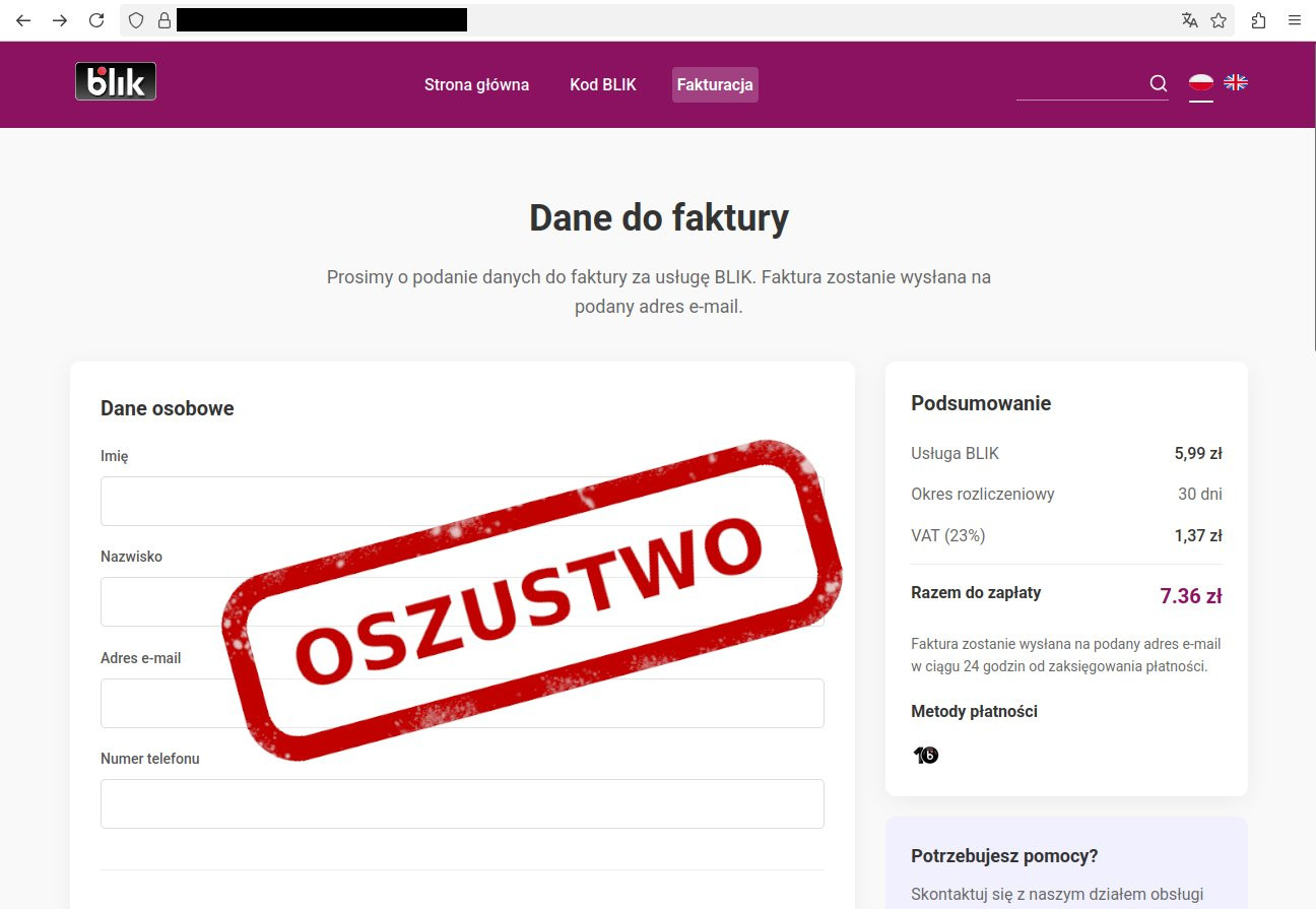 oszustwo Blik CERT