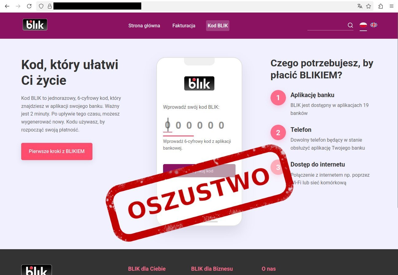 oszustwo Blik CERT