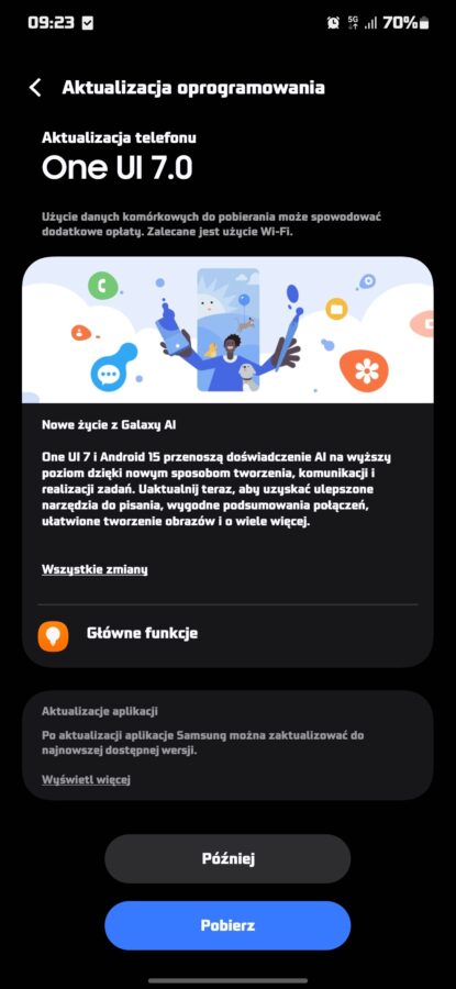 samsung galaxy s23 aktualizacja one ui 7 android 15