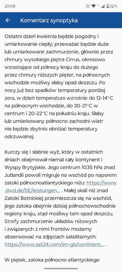 Meteo ICM screen