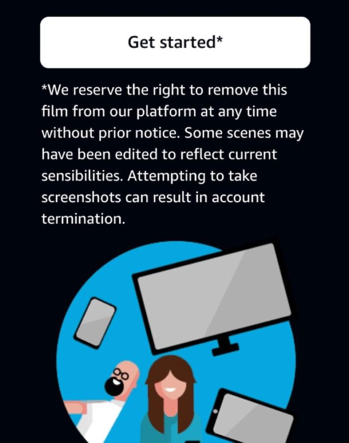 amazon ostrzeżenie usunięcie konta za robienie zrzutów ekranu w amazon prime video
