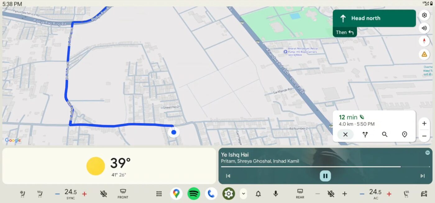 Android Auto jasny motyw