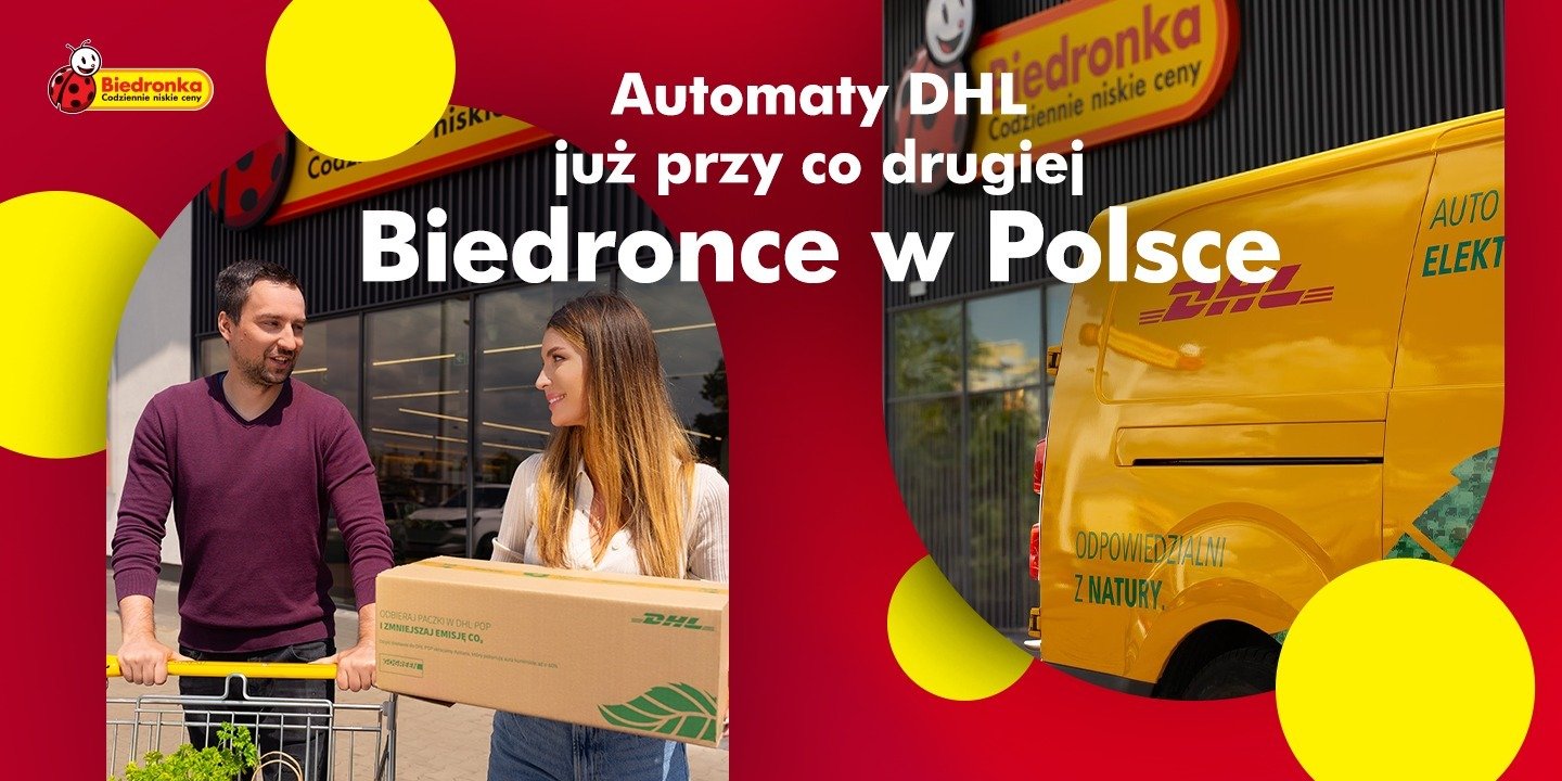 Automaty paczkowe DHL przy co drugiej Biedronce w Polsce