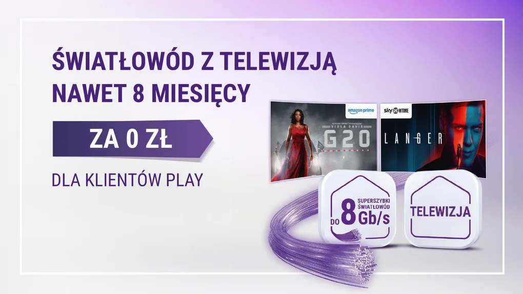 internet światłowodowy i telewizja w play za darmo przez nawet 8 miesięcy