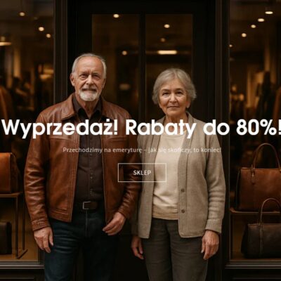 strona sklepu internetowego, który jest rzekomo likwidowany i z tej okazji trwa wyprzedaż