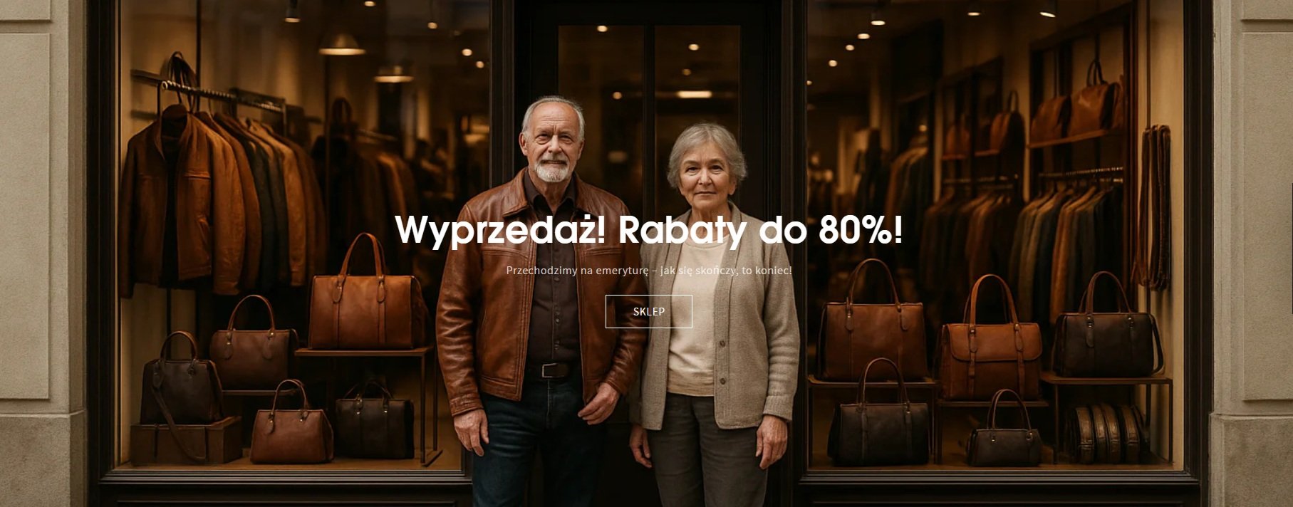 strona sklepu internetowego, który jest rzekomo likwidowany i z tej okazji trwa wyprzedaż