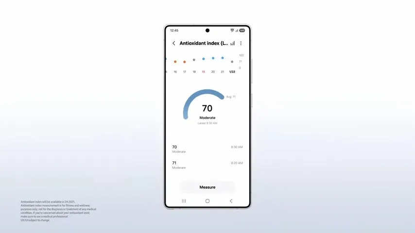 Samsung Health indeks antyoksydacyjny
