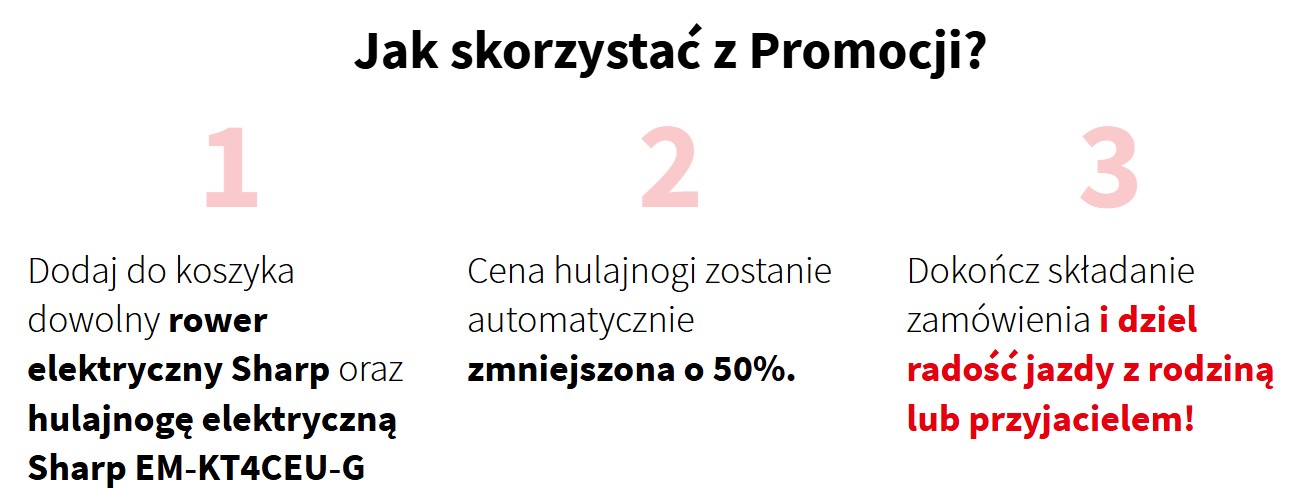 Sharp - kup rower elektryczny i otrzymaj 50% zniżki na hulajnogę elektryczną