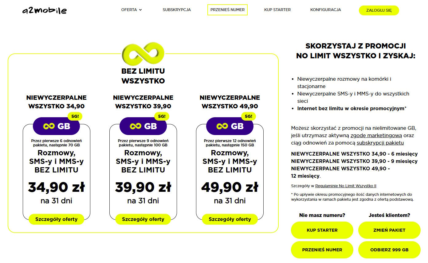 subskrypcja a2mobile