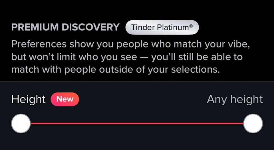 Tinder odkrywaj preferencje dotyczące wzrostu