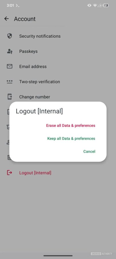 WhatsApp funkcja wylogowania się