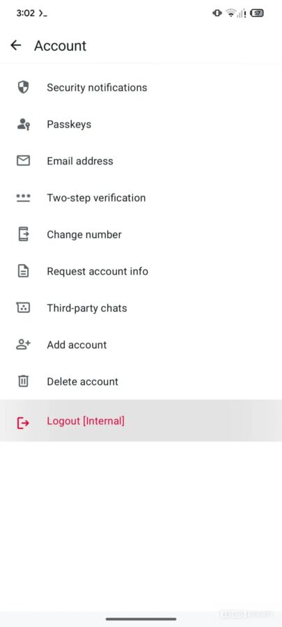 WhatsApp funkcja wylogowania się