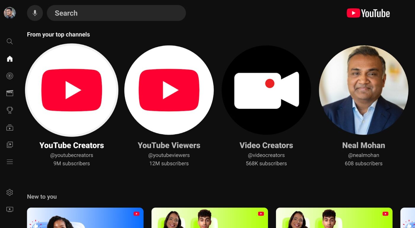 Nowe sekcje w YouTube TV, aplikacja youtube na telewizory