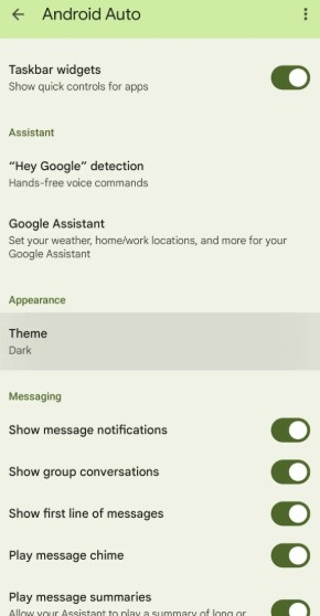 Android Auto - funkcje motywu
