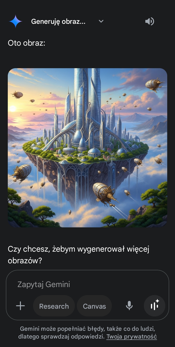 Obraz nr 2 wygenerowany w aplikacji mobilnej Google Gemini, AI, sztuczna inteligencja