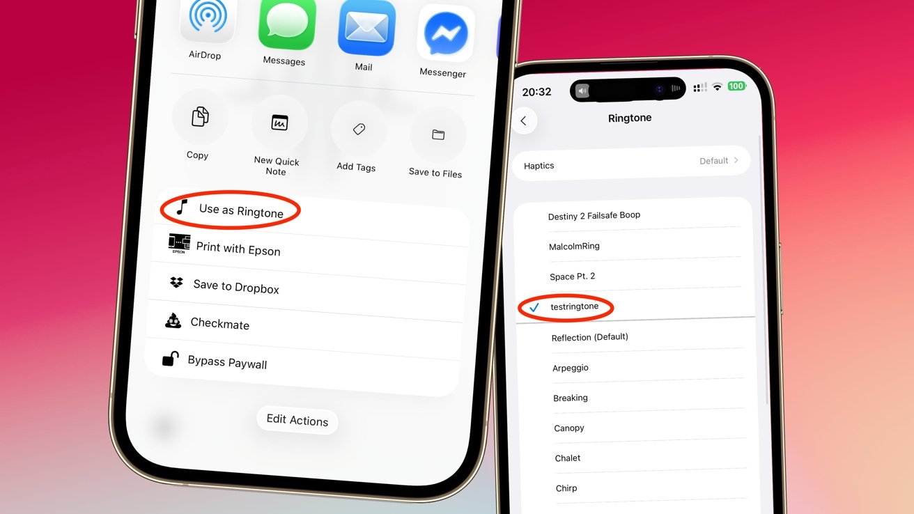iOS 26 nowy sposób ustawiania niestandardowego dzwonka