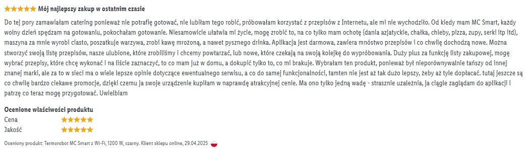 Lidlomix opinie klientów ze strony sklepu Lidl