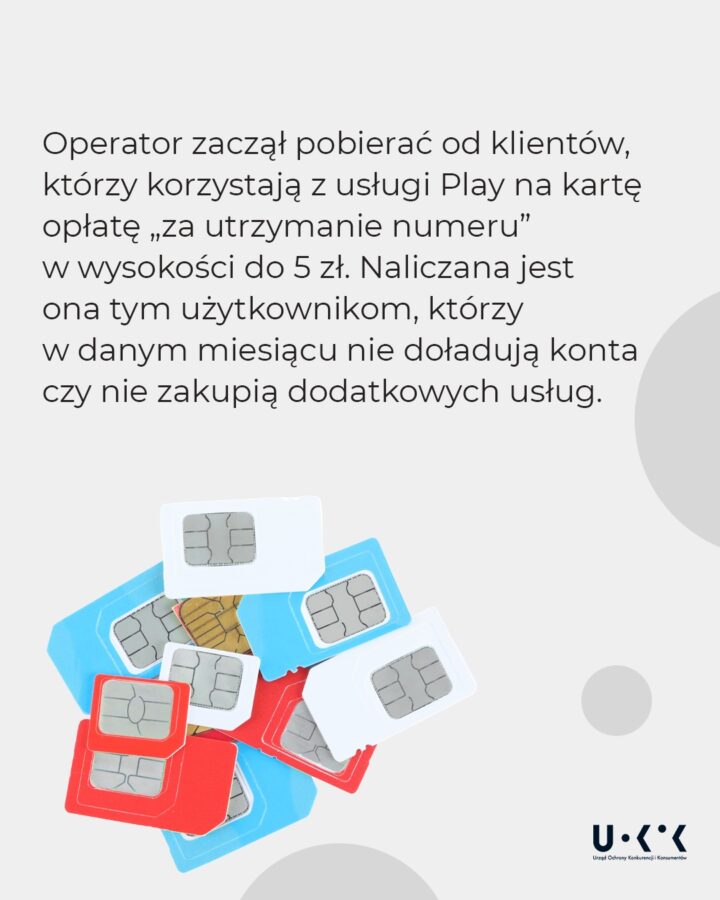 Play, UOKiK, opłata za utrzymanie numeru