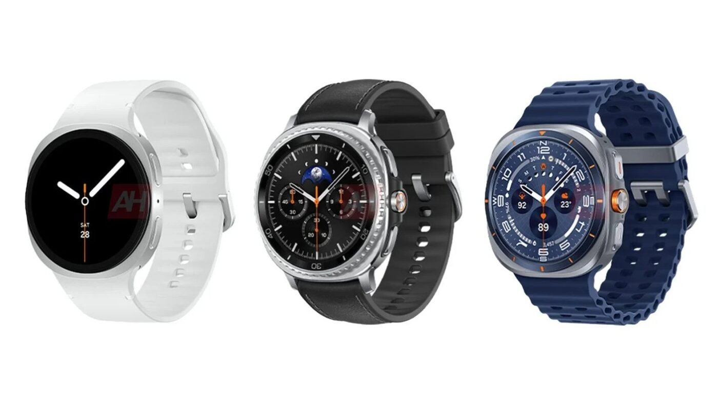 Samsung Galaxy Watch 8, Galaxy Watch 8 Classic i Galaxy Watch Ultra (2025) - rendery