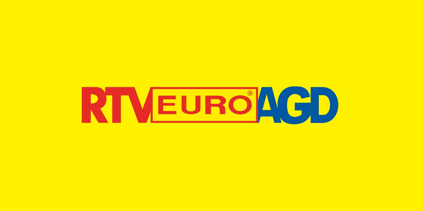 logo sklepu rtv euro agd na żółtym tle